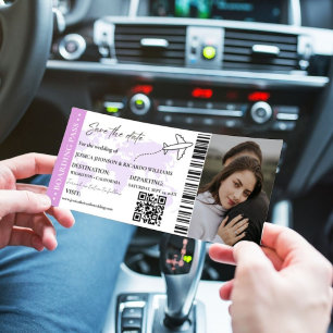 Tarjeta de embarque Minimalista guardar la fecha d