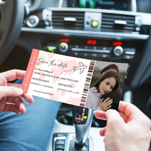 Tarjeta de embarque monograma para guardar la fech (Subido por el creador)