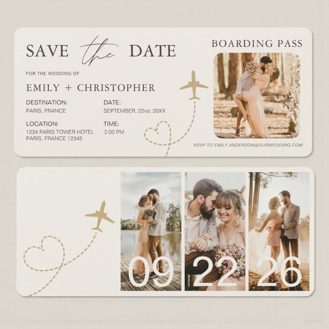 Tarjeta de embarque para boda de destino (Subido por el creador)