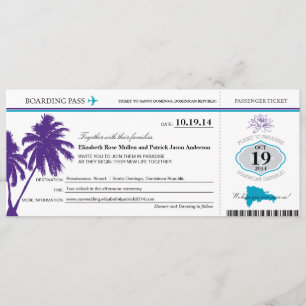Tarjeta de embarque para Boda de la República Domi