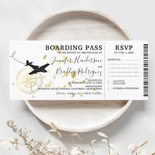 Tarjeta de embarque para boda en las Islas Griegas