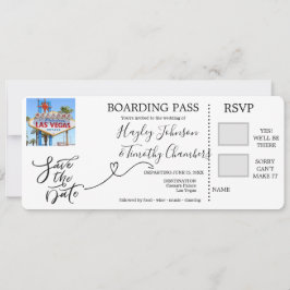 Tarjeta de embarque para boda en Las Vegas, Nevada