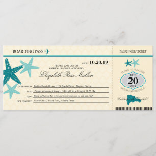 Tarjeta de embarque para ducha de novia de Repúbli