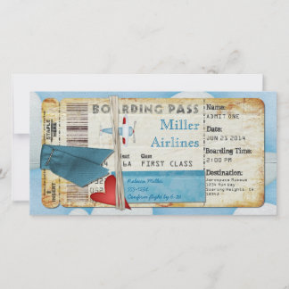 Tarjeta de embarque para Fiesta de avión
