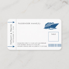 Tarjeta de embarque para pasaje de crucero azul Lu