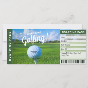 Tarjeta de embarque para regalo de golf