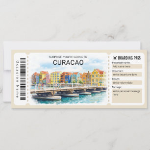 Tarjeta de embarque para viaje a Curazao