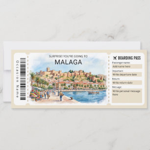 Tarjeta de embarque para viaje a Málaga España