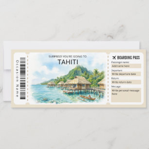 Tarjeta de embarque para viaje a Tahití