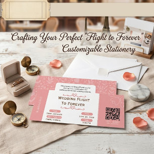 Tarjeta de Embarque para Vuelo de Boda hacia la Et