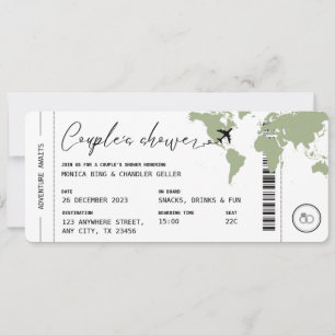 Tarjeta de embarque Pareja de viajes ducha Sage Gr