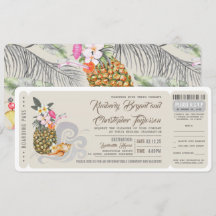 Tarjeta de embarque | Piña de playa | Billete Boda