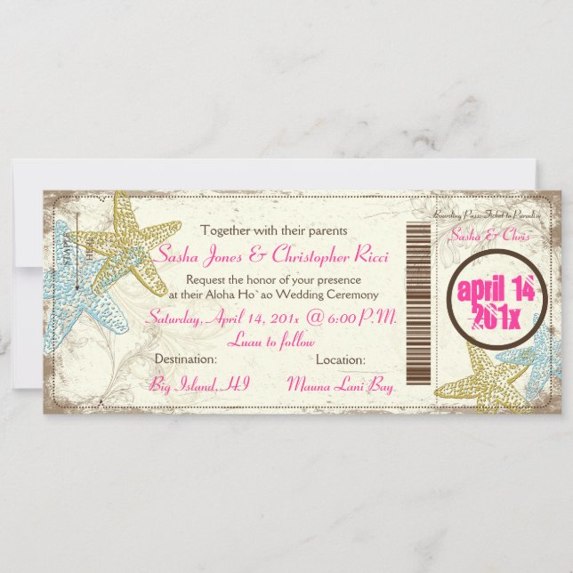 Tarjeta de embarque PixDezines al paraíso (Anverso)