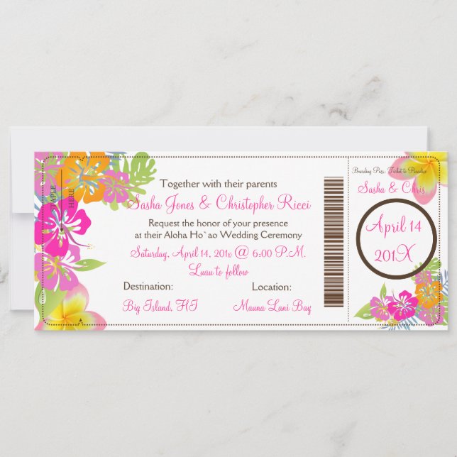 Tarjeta de embarque PixDezines Leis de Hibiscus /  (Anverso)