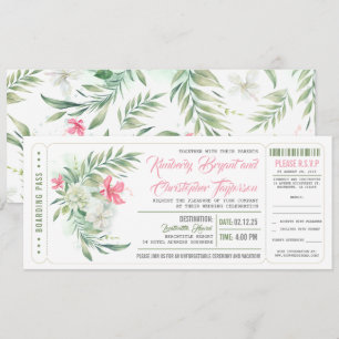 Tarjeta de embarque   Playa Floral   Billete Boda