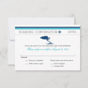 Tarjeta de embarque RSVP a Aruba