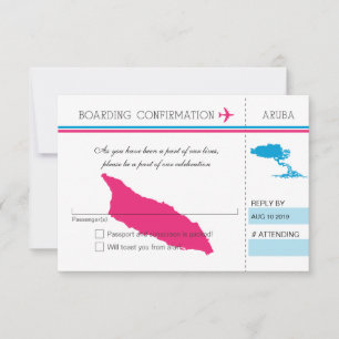 Tarjeta de embarque RSVP a Aruba