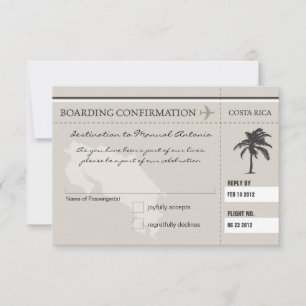 Tarjeta de embarque RSVP A COSTA RICA