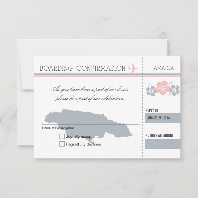 Tarjeta de embarque RSVP a Jamaica (Anverso)