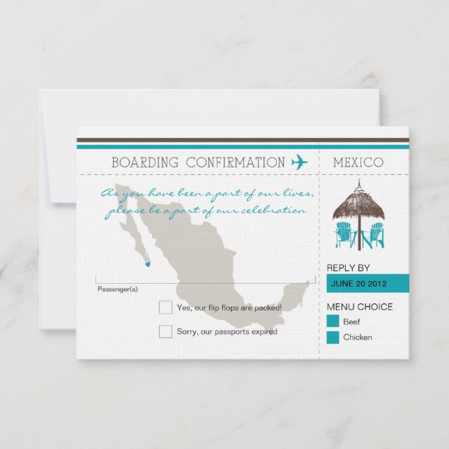 Tarjeta de embarque RSVP a México (Anverso)
