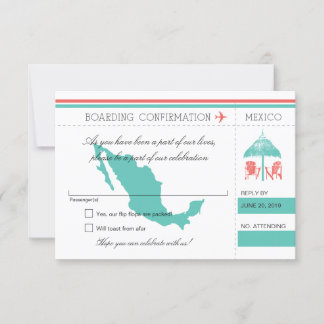 Tarjeta de embarque RSVP a México