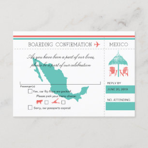 Tarjeta de embarque RSVP a México