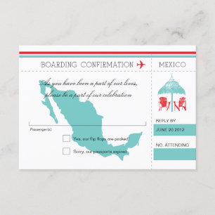 Tarjeta de embarque RSVP a México