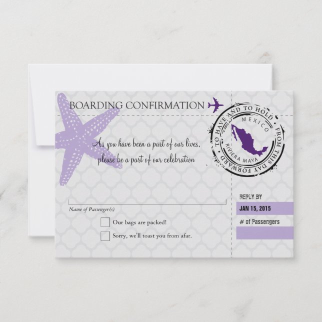 Tarjeta de embarque RSVP a México (Anverso)
