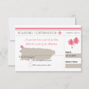 Tarjeta de embarque RSVP a Puerto Rico