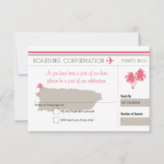 Tarjeta de embarque RSVP a Puerto Rico