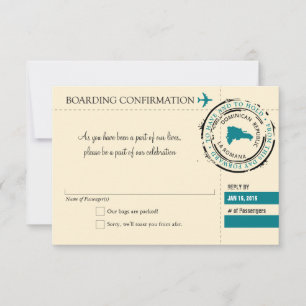 Tarjeta de embarque RSVP a República Dominicana