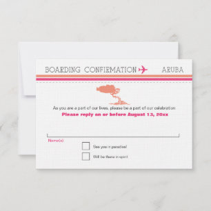 Tarjeta de embarque RSVP para Aruba