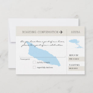 Tarjeta de embarque RSVP para Aruba