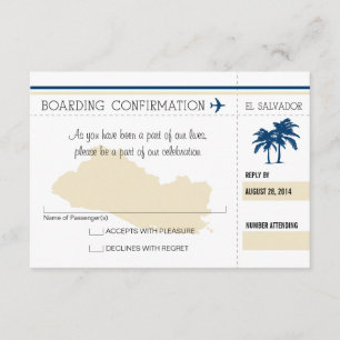 Tarjeta de embarque RSVP para El Salvador