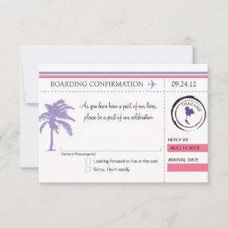 Tarjeta de embarque RSVP PARA TAILANDIA