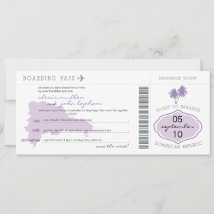 Tarjeta de embarque salva la fecha a República Dom