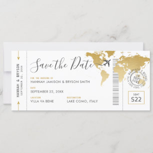 Tarjeta de embarque Salve el mapa del mundo de la