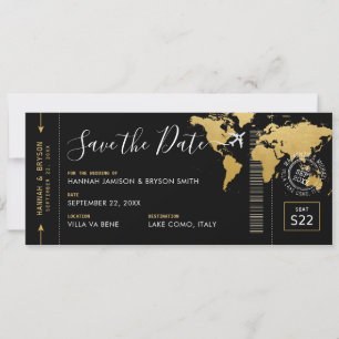 Tarjeta de embarque Salve el mapa del mundo de la