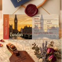 Tarjeta de embarque sorpresa viaje a Londres