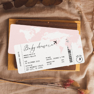 Tarjeta de embarque Viaje Chica rosa moderno Baby 