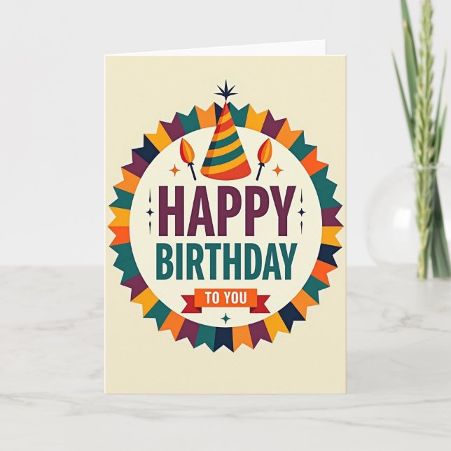 Tarjeta de emblema de cumpleaños dulce (Anverso)