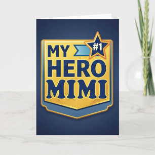Tarjeta de emblema de héroe dorado Mimi