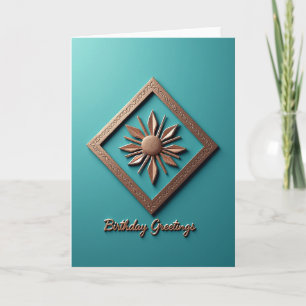 Tarjeta de Emblema de Oro Radiante