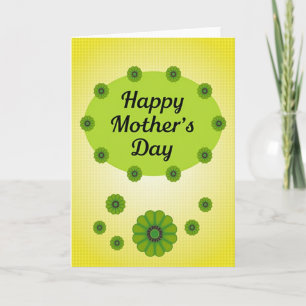 Tarjeta de emblema del día de las madres verde