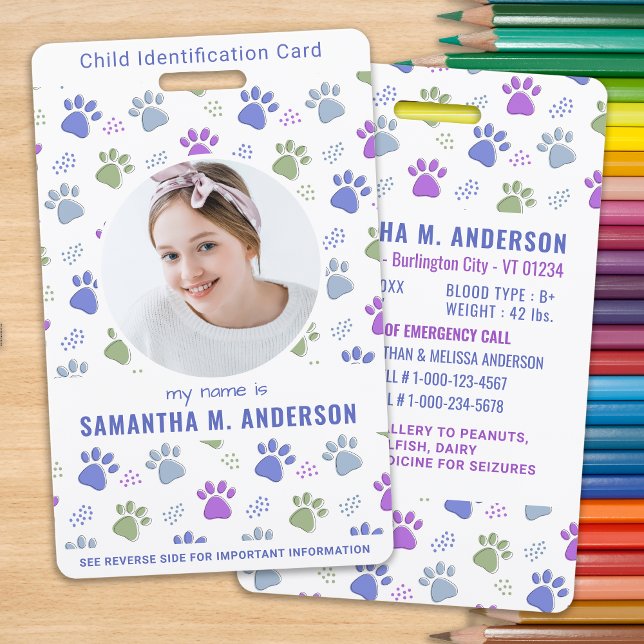 Tarjeta de emergencia de identificación infantil H (Subido por el creador)