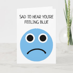 Tarjeta de Emoji de cara triste azul descongelante