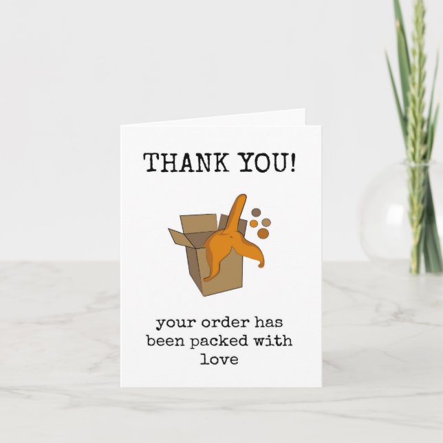 Tarjeta de empaque de pedido, gracias cliente (Anverso)