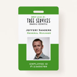 Tarjeta de empleado del servicio de árbol de fotos