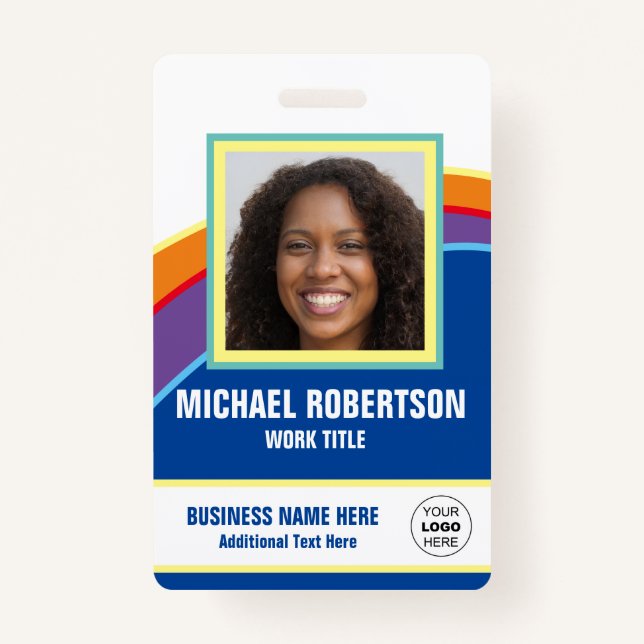 Tarjeta de empleado fotográfico personalizada (Anverso)