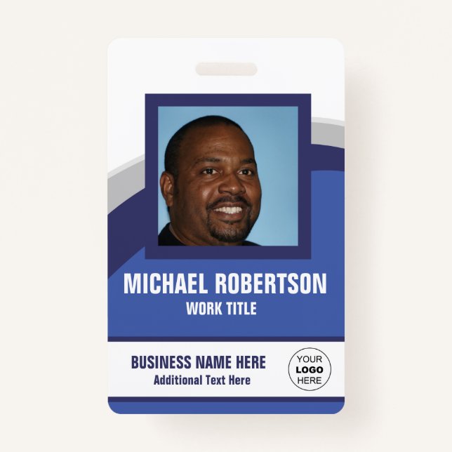 Tarjeta de empleado fotográfico personalizada (Anverso)